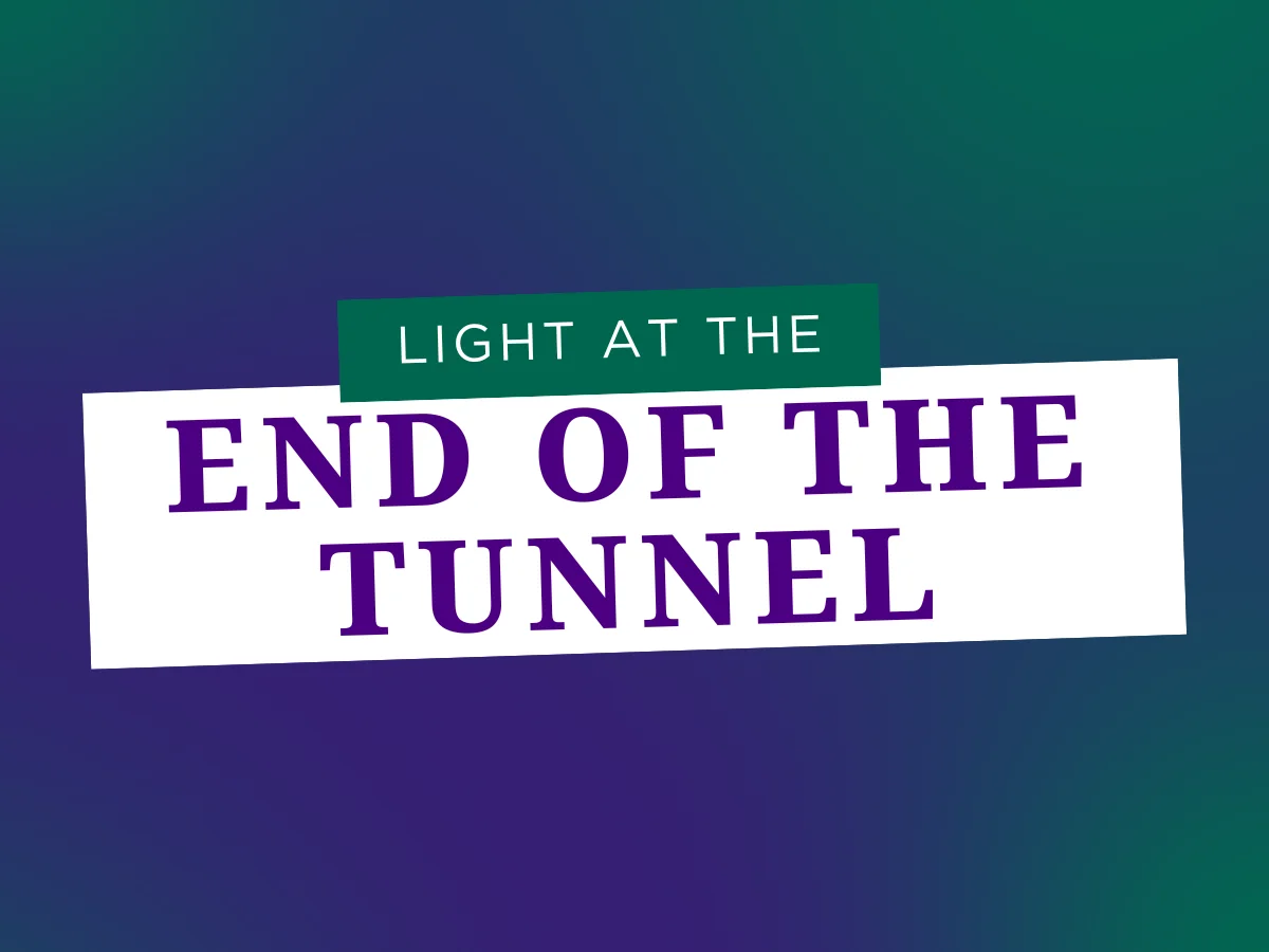 GamLEarn Text that says, "Light of the end of the tunnel"